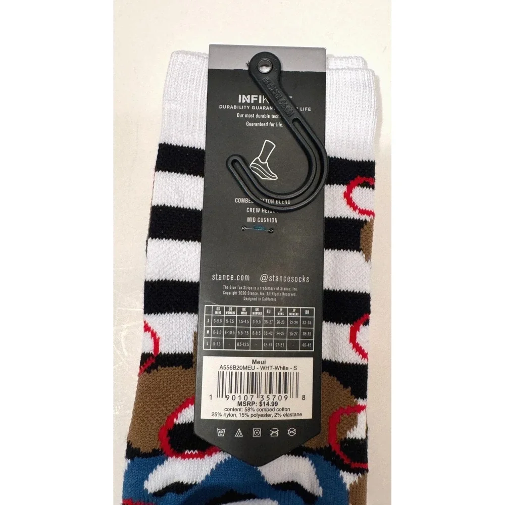 NEW Stance Casual Crew Socks Maui Flowers Men's Size Small 3-5.5 Women's 5-7.5